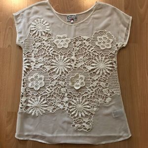 Anthropologie NWOT White sheer top